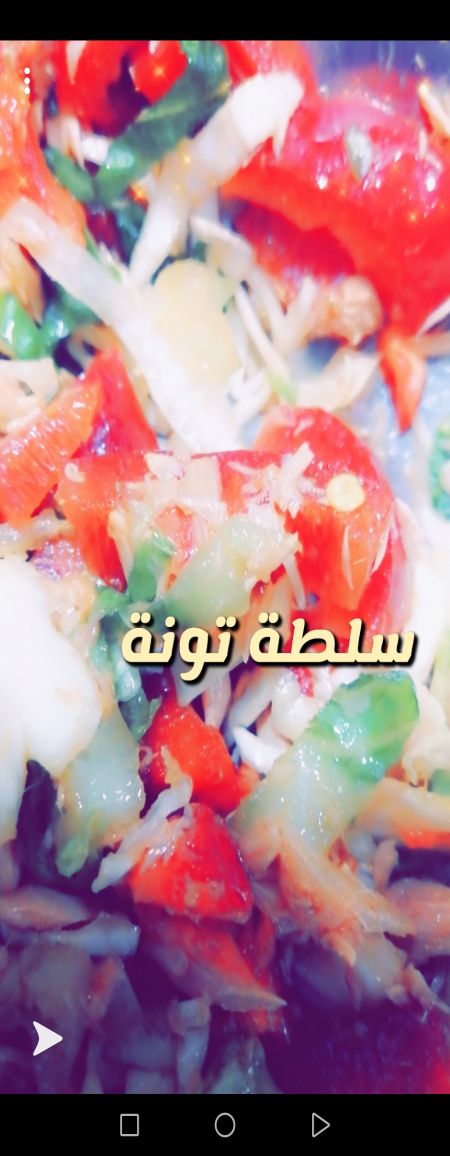 سلطة تونة
ملفوف وخس وفلفل وبصل وليمون