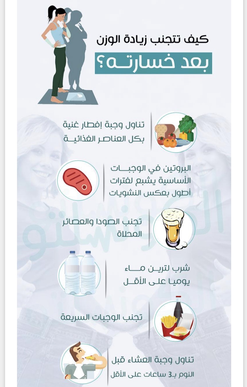 تجنب زياده الوزن بعد خسارته