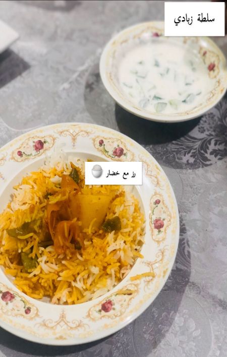 الغداء ?
سلطه زبادي
رز بخضار